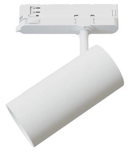 Biały reflektor z tuleją 8x16cm na szyny 3-fazowe CTLS Nowodvorski 12311 Spot LED 30W 3000LM 4000K 24/36/60stopni