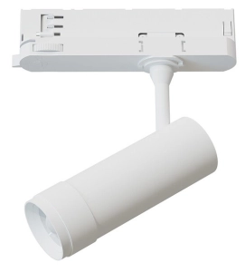 Biały reflektor z regulowanym kątem świecenia 15-60stopni na szyny 3-fazowe CTLS Nowodvorski 12314 Zoom LED 10W 800LM 3000K
