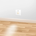 Biała lampa schodowa kwadratowa z czujnikiem Elkim Lighting 100102202CR Lesel XL LED 1W 4000K 230V 7,5cm