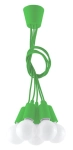 Zielona lampa wisząca związana linka z żarówkami Sollux Lighting SL.0583 Diego 5xE27
