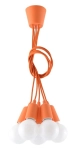 Pomarańczowa lampa wisząca związana linka z żarówkami Sollux Lighting SL.0586 Diego 5xE27