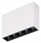 Biało-czarna prostokątna lampa sufitowa Loonari 701096 Leini LED 10W 3000K 13,8cm