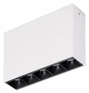 Biało-czarna prostokątna lampa sufitowa Loonari 701096 Leini LED 10W 3000K 13,8cm