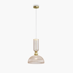 Złota z bursztynowymi kloszami lampa wisząca Maytoni MOD302PL-01CG1 Antic E27 30cm