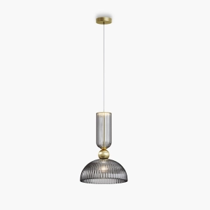 Złota z dymnymi kloszami lampa wisząca Maytoni MOD302PL-01GR1 Antic E27 30cm