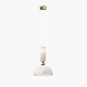 Złota z białymi kloszami lampa wisząca Maytoni MOD302PL-01W1 Antic E27 30cm
