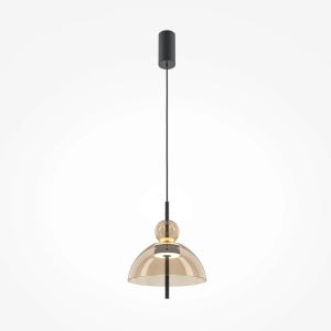 Dekoracyjna lampa wisząca z bursztynowym kloszem Maytoni MOD185PL-L12CG3K1 Bangkok LED 12W 3000K 25cm