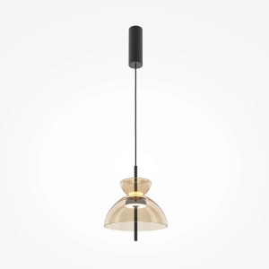 Dekoracyjna lampa wisząca z bursztynowym kloszem Maytoni MOD185PL-L12CG3K2 Bangkok LED 12W 3000K 25cm