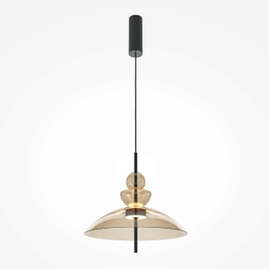 Dekoracyjna lampa wisząca z bursztynowym kloszem Maytoni MOD185PL-L12CG3K3 Bangkok LED 12W 3000K 40cm