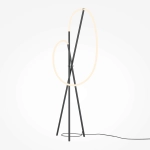 Czarna lampa podłogowa trójnóg z wężem ledowym Maytoni MOD369FL-L36B3K Crochet LED 36W 3000K 162cm