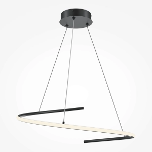 Lampa wisząca czarna listwa ledowa w kształcie litery S Maytoni MOD242PL-L33BK Curve LED 31W 3000-4000K