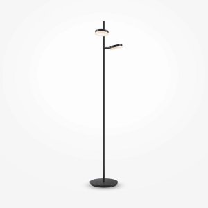 Nowoczesna czarna lampa podłogowa dwupłomienna Maytoni MOD070FL-L12B3K Fad LED 12W 3000K 145cm