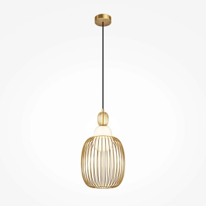 Lampa wisząca złoty stelaż i szklany klosz Maytoni MOD376PL-01G1 Levitation G9 25cm