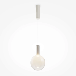 Biała dekoracyjna lampa wisząca z szklanym kloszem Maytoni MOD182PL-L4W3K Nebula LED 4W 3000K 20cm