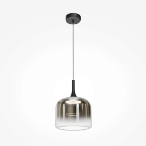 Czarna lampa wisząca z dekoracyjnym szklanym kloszem Maytoni MOD286PL-L18B3K Spirito LED 12W 3000K 26cm
