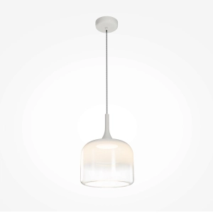 Biała lampa wisząca z dekoracyjnym szklanym kloszem Maytoni MOD286PL-L18W3K Spirito LED 12W 3000K 26cm