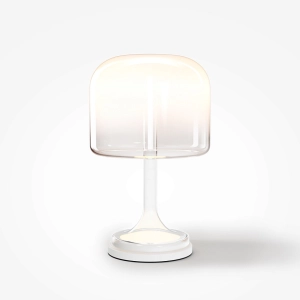 Biała szklana nowoczesna lampa stołowa Maytoni MOD286TL-L18W3K Spirito LED 18W 3000K