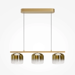 Złota lampa wisząca listwa z dekoracyjnymi kloszami Maytoni MOD286PL-L12G3K Spirito LED 14W 3000K