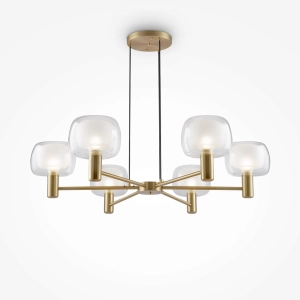 Lampa sufitowa mosiężny żyrandol z szklanymi kloszami Maytoni MOD411PL-06G Vision 6xE14 96cm