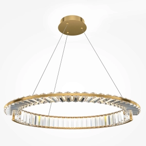 Mosiężna lampa wisząca ledowa obręcz 62cm z kryształkami Maytoni P097PL-L36BS3K1 Krone LED 45W 3000K