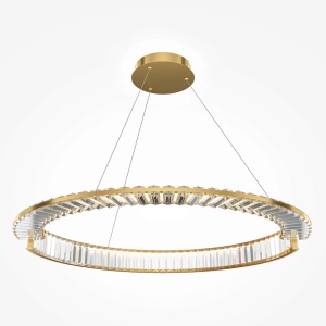 Mosiężna lampa wisząca ledowa obręcz 80cm z kryształkami Maytoni P097PL-L45BS3K Krone LED 45W 3000K