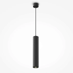 Czarna lampa wisząca ryflowana tuleja 5,6x30cm Maytoni P106PL-01-GU10-B Calipso GU10