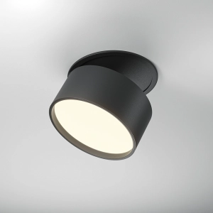 Czarna okrągła lampa wpuszczana z wystającym reflektorem Maytoni DL024-12W-DTW-B Onda LED 12W 2200-4000K CRI90 120stopni