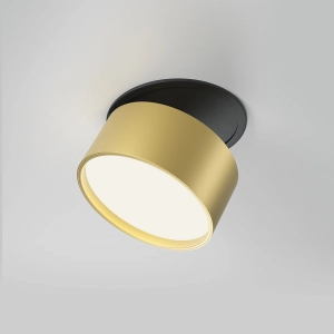 Czarno złota okrągła lampa wpuszczana z wystającym reflektorem Maytoni DL024-12W-DTW-BMG Onda LED 12W 2200-4000K CRI90 120stopni