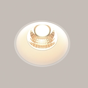 Biała okrągła lampa podtynkowa do szpachlowania Fi5,4cm Maytoni DL058-7W3K-TRS-W Round LED 7W 3000K CRI90 50stopni