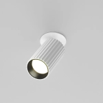Biała lampa podtynkowa na sprężynki z wystającą tuleją Maytoni C110CL-01-GU10-W Calipso GU10