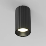 Czarna lampa sufitowa ryflowana tuba 10x5,6cm Maytoni C106CL-01-GU10-B Calipso GU10