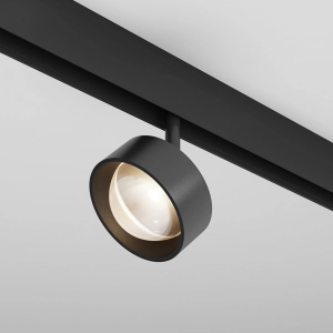 Czarna lampa z wypukłą soczewką na szyny magnetyczne Exility Maytoni TR217-2-15W3K-B Lens LED 15W 3000K CRI90