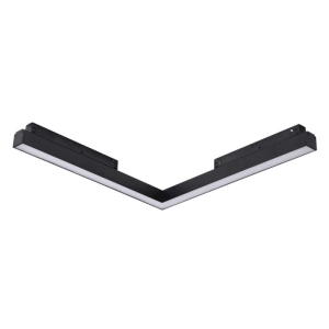 Czarna narożna lampa pozioma do szynoprzewodów magnetycznych Alfa Azzardo AZ6708 Saga LED 24W 3000-6000K 32x30cm Bluetooth