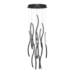 Czarna lampa wisząca ledowe fale Azzardo AZ6817 Flow LED 108W 3000K Ściemnialna 3-stopniowo