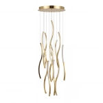 Złota lampa wisząca ledowe fale Azzardo AZ6816 Flow LED 108W 3000K Ściemnialna 3-stopniowo