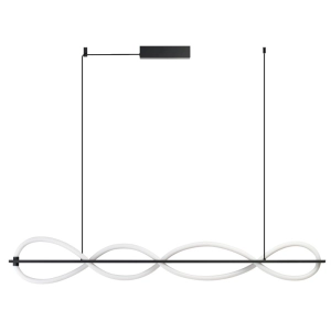 Czarna lampa wisząca listwa 120cm z wężem świetlnym spiralą Azzardo AZ6745 Pescara LED 25W 2000LM 3000K 3-stopniowo ściemniana