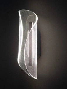 Nowoczesny transparentny falisty kinkiet Azzardo AZ6795 Manta LED 8W 3000K