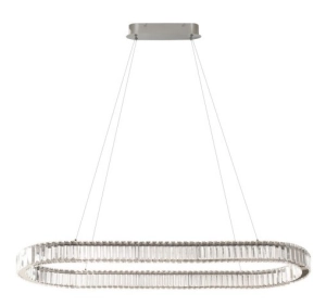 Chromowana owalna lampa wisząca 120cm z kryształkami Azzardo AZ6710 Spark LED 71W 3000-6000K z pilotem