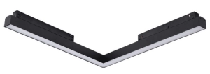 Czarna narożna lampa pozioma do szynoprzewodów magnetycznych Alfa Azzardo AZ6708 Saga LED 24W 3000-6000K 32x30cm Bluetooth