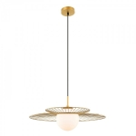 Lampa Wisząca Kula w Złotej Obręczy Italux MDM-4000/1 GD Sarah Gold E27 50cm x 90cm złoty