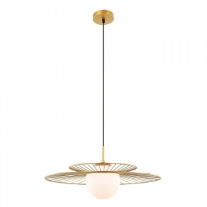 Lampa Wisząca Kula w Złotej Obręczy Italux MDM-4000/1 GD Sarah Gold E27 50cm x 90cm złoty