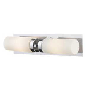 Lampa łazienkowa kinkiet nad lustro srebrny z białymi szklanymi podłużnymi kloszami MarkSlojd 102478 Norrsundet 37cm 2xE14 37cm