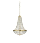Lampa wisząca żyrandol na łańcuchu do salonu przezroczyste kryształki złote metalowe obręcze i zdobienia MarkSlojd 106119 Gränsö 2xE14 175cm x 40cm