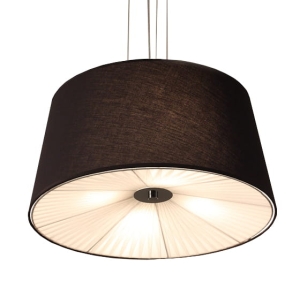 Lampa wisząca z dużym czarnym abażurem i białym spodem Light Prestige LP-1322/1P BK Bali 4xE27 50cm x 120cm