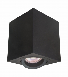 Lampa sufitowa tuba box czarny regulowany kąt światła Light Prestige LP-5881/1SM BK Lyon GU10 9cm