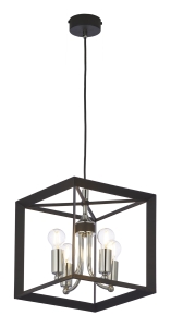 Lampa wisząca z czarnym foremnym stelażem Jupiter 1764 May 4xE14 25cm