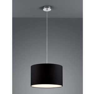 Czarna lampa Wisząca z okrągłym abażurem Trio 303300102 Hotel E27 40cm