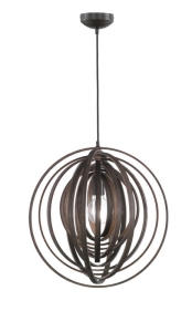 Lampa wisząca Trio 305900126 Boolan E27 50cm drewno