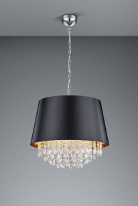 Lampa Wisząca Trio 309300302 Loreley 3xE14 50cm czarny kryształki
