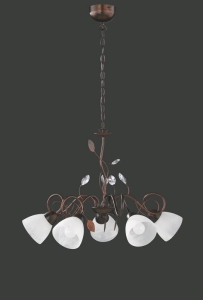 Lampa wisząca Trio 110700528 Traditio 5xE14 Antyczny rdzawy alabastrowy